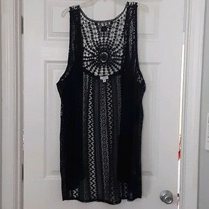 Navy Blue Crochet Sweater Vest